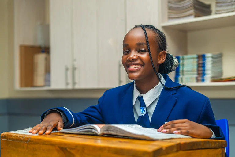 A Junior Secondary Learner in the Phase Four Campus in Grade Seven learning.jpg